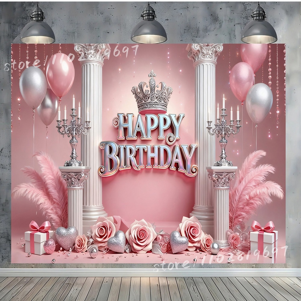 Photography Backdrop Muslin - Luxo feliz aniversário pano de fundo