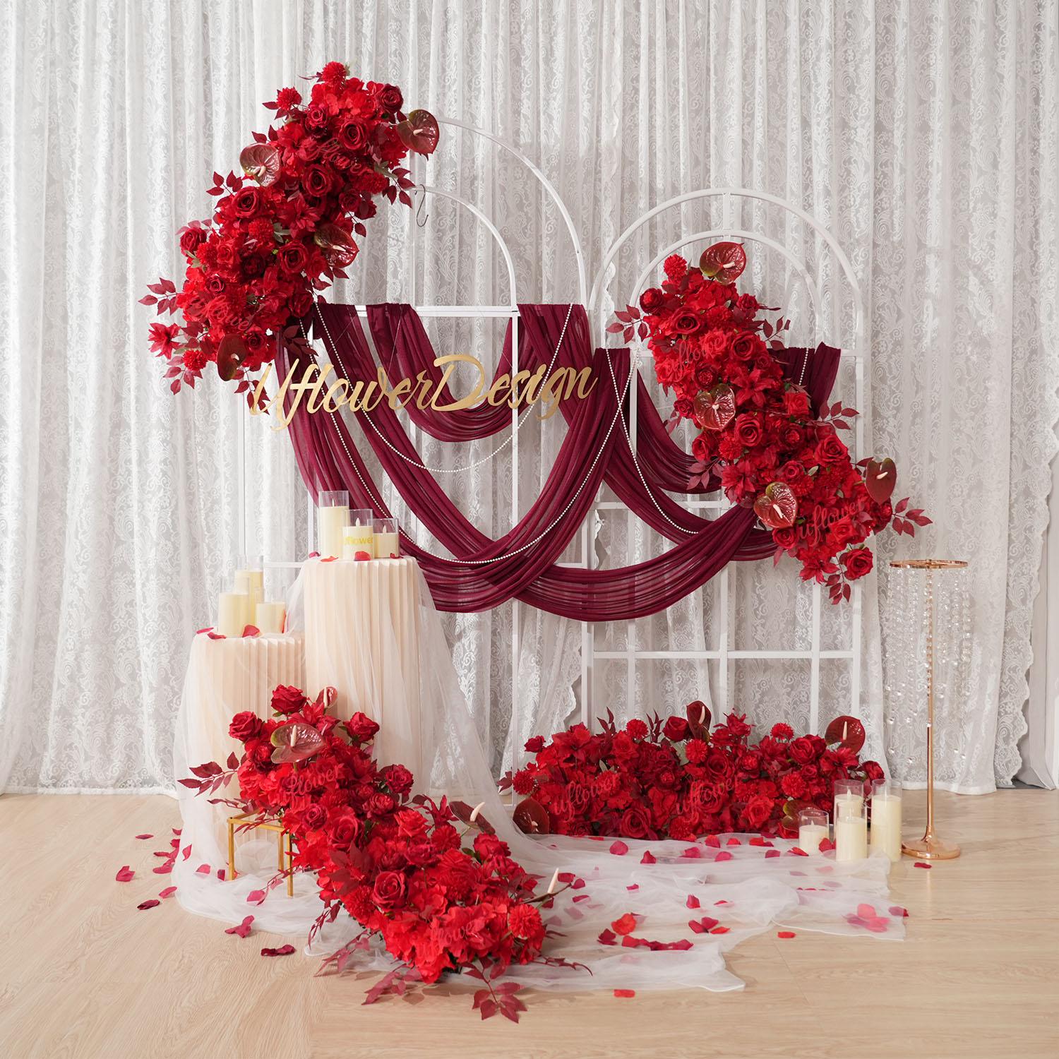 Photography Graduation - Uflower flor vermelha linha arco de