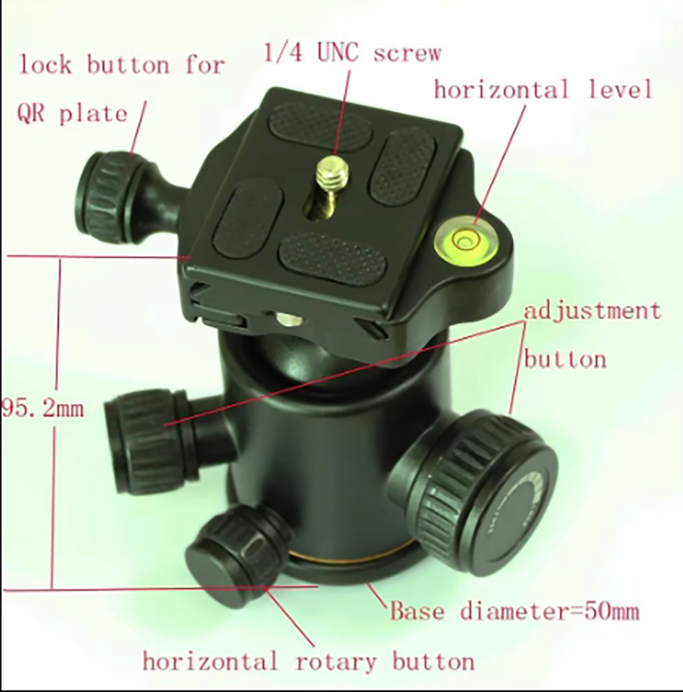Fluid Head Tripod - Tripé para câmera fotográfica de alumínio,