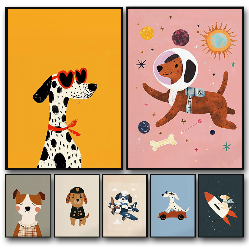 Photography Pose - Ilustrações coloridas de cachorro de desenho