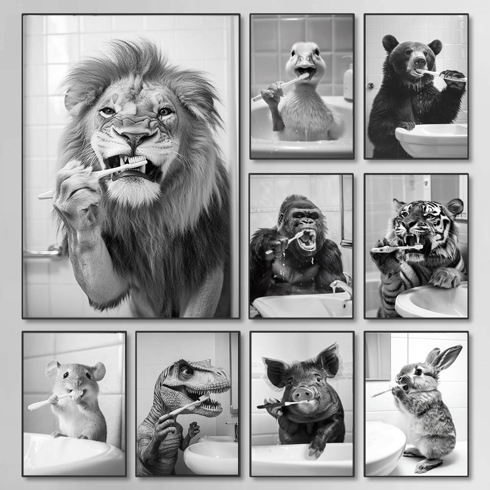 Photography Pose - Pôster Engraçado de Escovação de Dentes