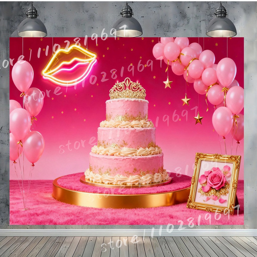 Coroa rosa bola de discoteca a - Photography Backdrop Muslin avaliação e preço