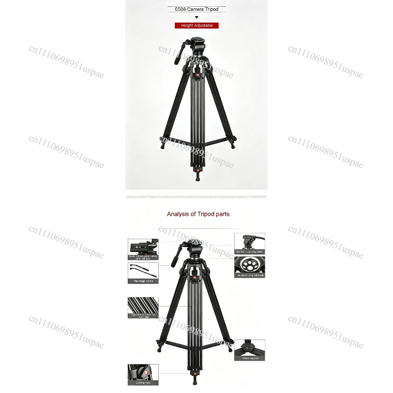 Tripé Profissional JY0508 para - Fluid Head Tripod avaliação e preço