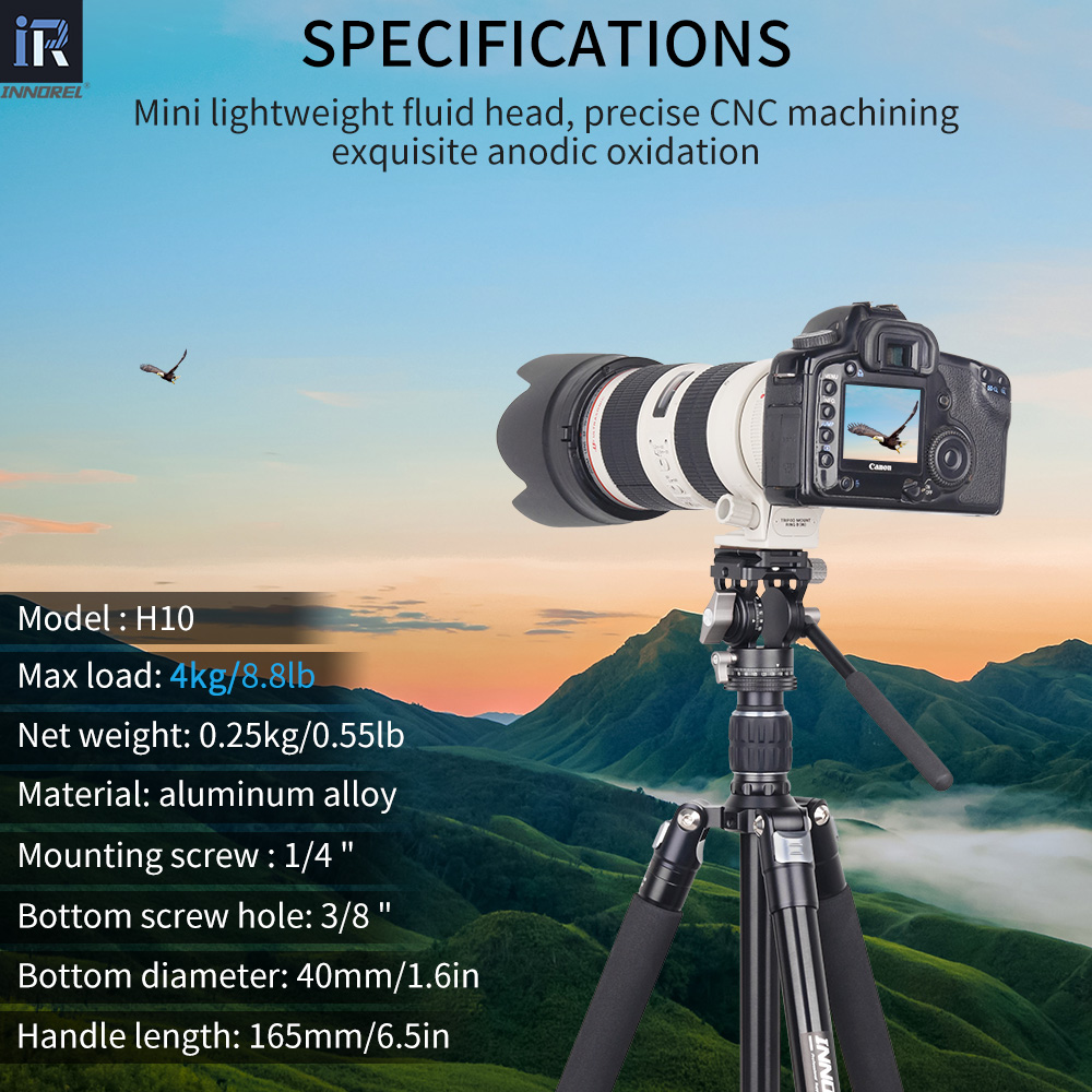 Cabeça leve do tripé do amorte - Fluid Head Tripod avaliação e preço